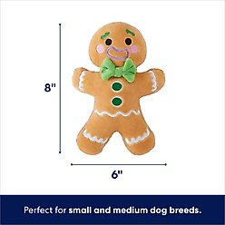 Frisco Holiday Naughty or Nice Gingerbread Man Reversible Plush Squeaky Dog Toy, Small/Medium slide 2 of 6