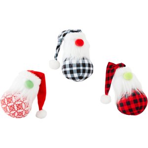 Frisco Holiday Gnomes Plush Squeaky Dog Toy, 3 count
