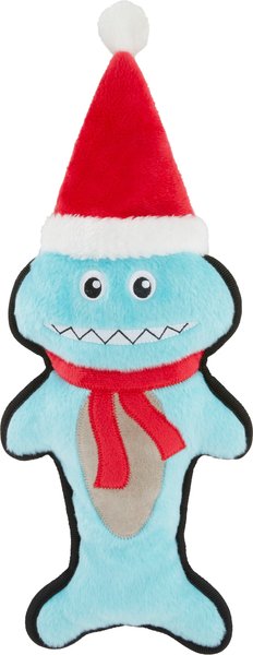 Frisco Holiday Shark Plush Squeaky Dog Toy