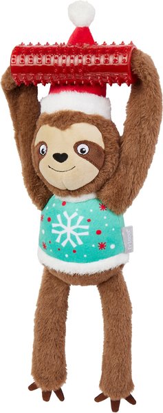 Frisco Holiday Sloth Plush with TPR Squeaky Dog Toy slide 1 of 4