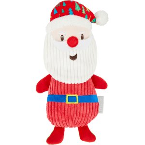 Frisco Holiday Santa & Snowman Reversible Plush Squeaky Dog Toy