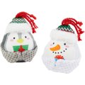 Frisco Holiday Penguin & Snowman Plush Squeaky Dog Toy, Small, 2 count