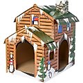 Frisco Holiday Log Cabin Cardboard Cat House