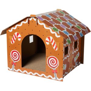 Frisco Holiday Gingerbread House Cardboard Cat House Cat Toy
