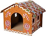 Frisco Holiday Gingerbread Cardboard Cat House