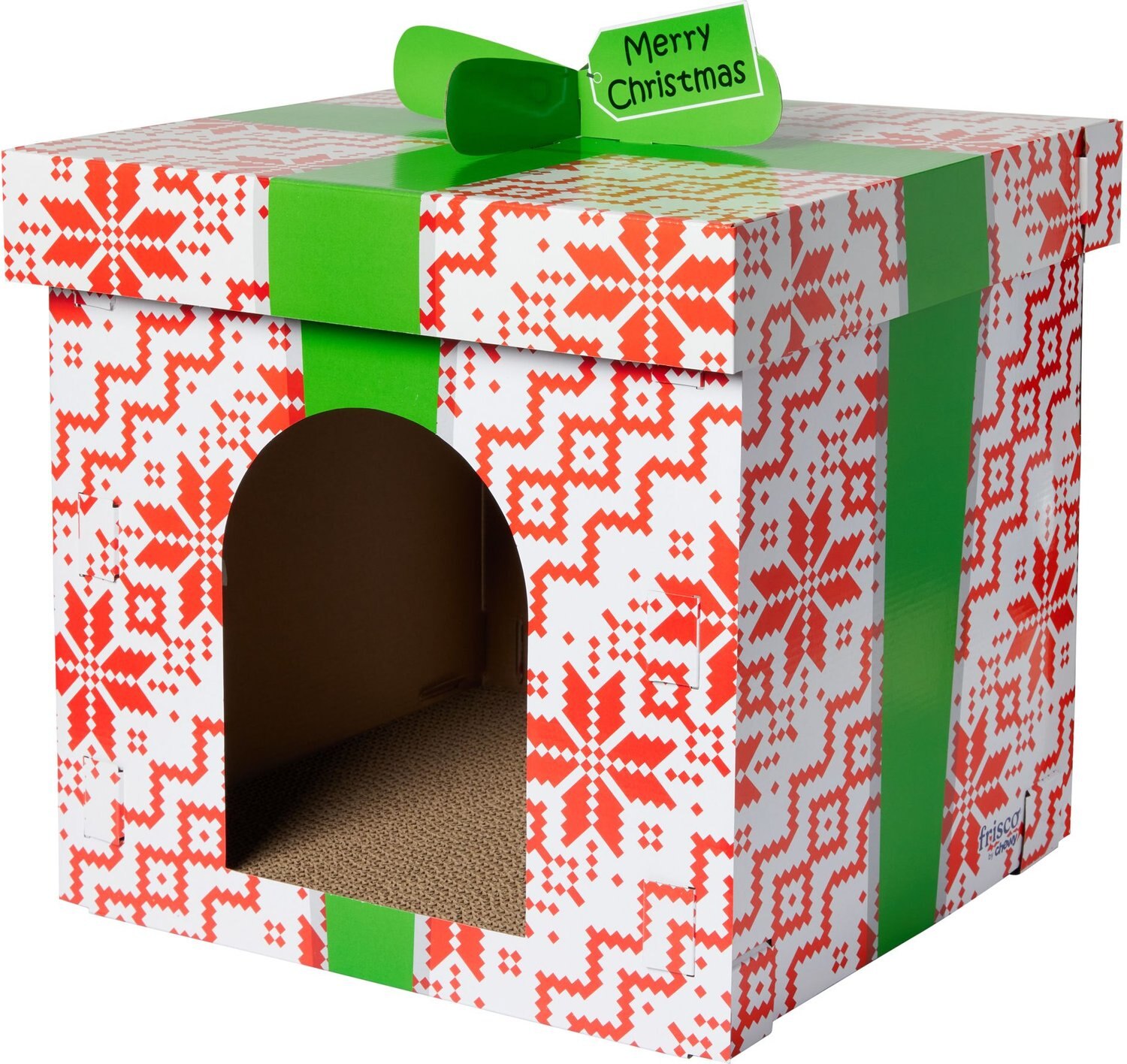 FRISCO Holiday Gift Box Cardboard Cat House