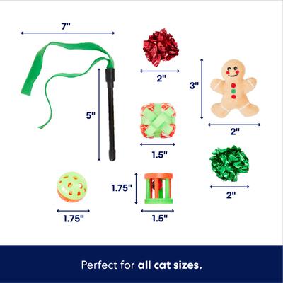 Show full view: Frisco Holiday Festive Red Variety Pack Gift Box Cat Toy with Catnip, 14 count slide 2 of 7