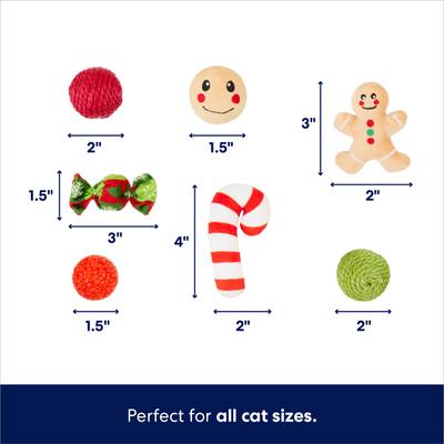 Show full view: Frisco Holiday Festive Red Variety Pack Gift Box Cat Toy with Catnip, 14 count slide 3 of 7