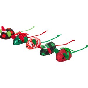 Frisco Holiday Mice Cat Toy with Catnip, 5 count