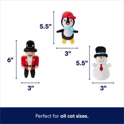Frisco Nutcracker, Penguin & Snowman Plush Cat Toy with Catnip, 3 count slide 2 of 4