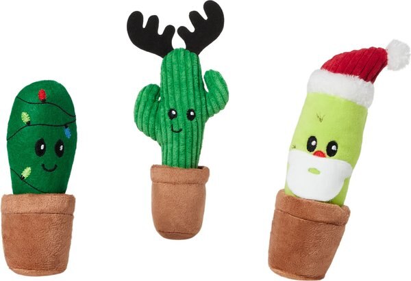 Frisco Holiday Cactus Plush Cat Toy with Catnip, 3 count slide 1 of 4