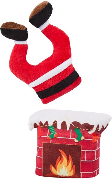 Frisco Holiday Santa & Fireplace Plush Cat Toy with Catnip, 2 count slide 1 of 4