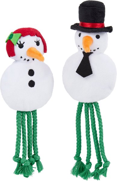 Frisco Snowman Couple Plush Cat Toy with Catnip, 2 count slide 1 of 4