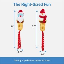 Frisco Holiday Santa & Snowman Ice Cream Cones Plush Cat Toy with Catnip, 2 count slide 2 of 3