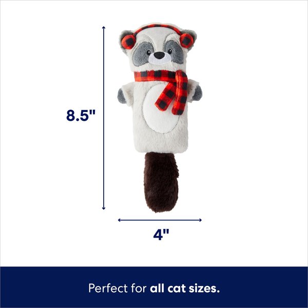 JW Pet Cataction Plush Raccoon with Catnip Cat Toy