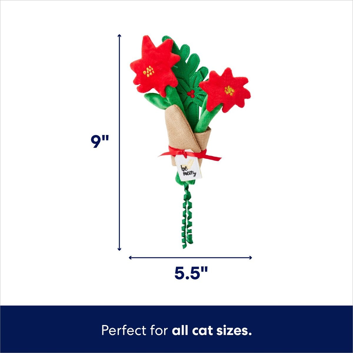 Frisco Holiday Flower Bouquet Plush Cat Toy with Catnip