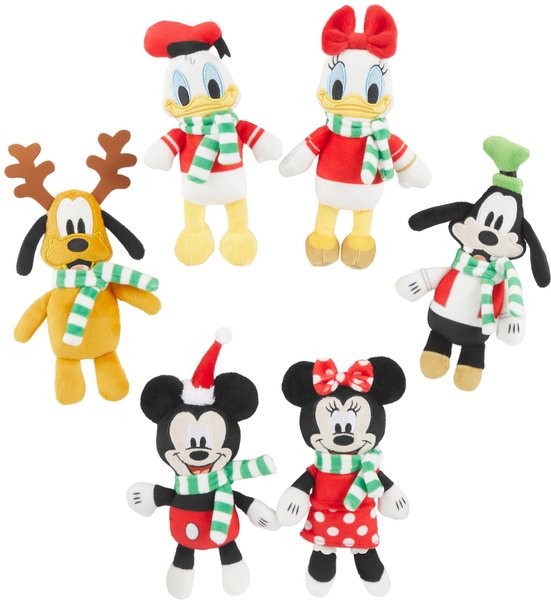 Disney Holiday Mickey Mouse & Friends Plush Squeaky Dog Toy, 6 count slide 1 of 3