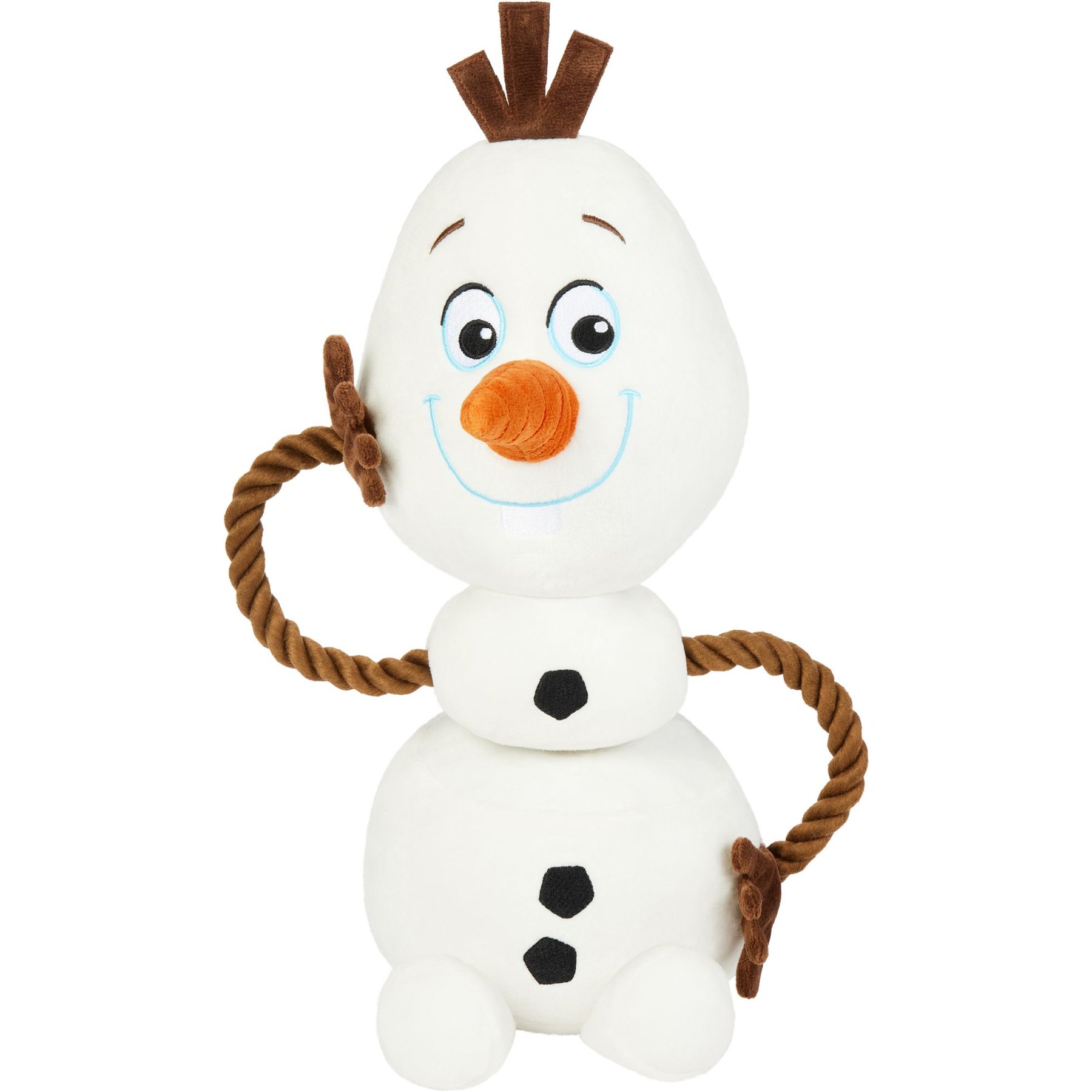 Disney Frozen's Olaf Plush with Rope Squeaky Dog Toy, Medium/Large