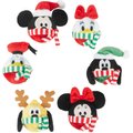 Disney Holiday Mickey Mouse & Friends 2-in-1 Tearable Plush & TPR Squeaky Dog Toy, 6 count, Medium/Large