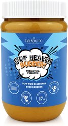 Bark Bistro Company Buddy Budder Bow-Wow Blueberry Probiotic & Prebiotic Peanut Butter Lickable Dog Treat, 17-oz jar