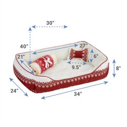 Frisco Nordic Fair Isle Dog & Cat Bed & Gift Set, Large slide 2 of 4