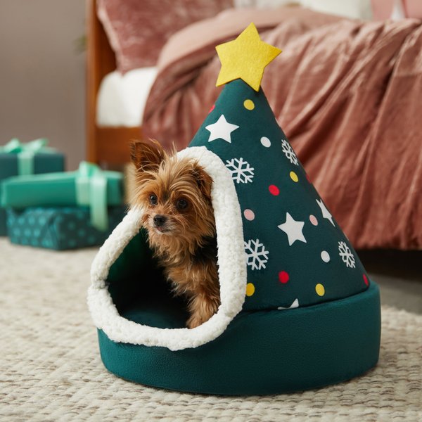 Frisco Holiday Dog & Cat Christmas Tree Cave Bed slide 1 of 6