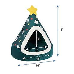 Frisco Holiday Dog & Cat Christmas Tree Cave Bed slide 2 of 5