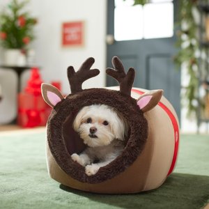 Frisco Holiday Dog & Cat Reindeer Cave Bed