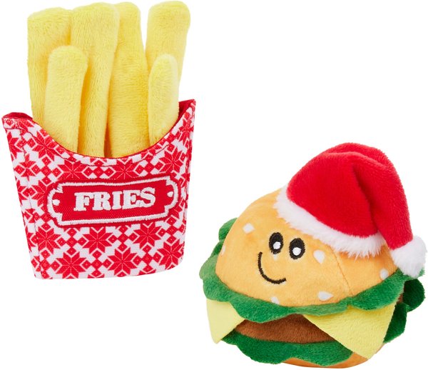 Frisco Holiday Burger & Fries Plush Cat Toy with Catnip, 2 count slide 1 of 4