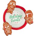 STAR WARS Holiday DARTH VADER, BOBA FETT & STORMTROOPER Cookie Plate Plush Squeaky Dog Toy, 4 count