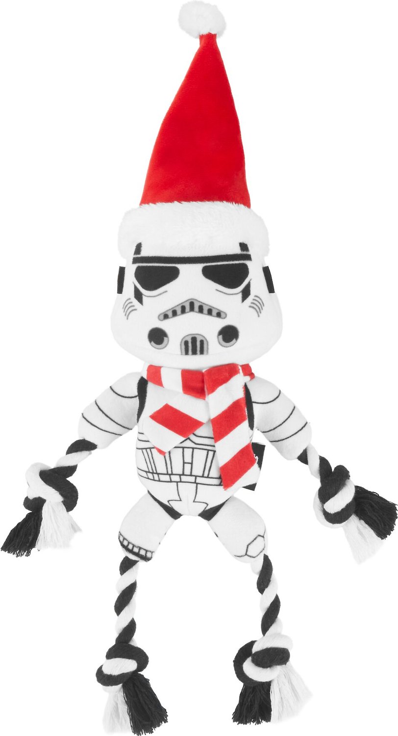 star wars easter stormtrooper plush with rope squeaky dog toy