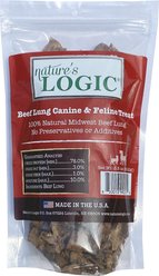 Nature's Logic Beef Lung Dehydrated Dog & Cat Treats, 3.5-oz bag