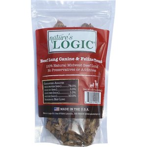 Nature's Logic Beef Lung Dehydrated Dog & Cat Treats, 3.5-oz bag