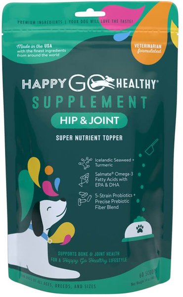 Happy Go Healthy Hip & Joint Standard Breed Dog Supplement, 60 Scoops slide 1 of 3
