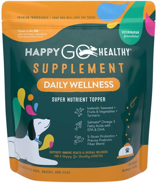 Happy Go Healthy Daily Wellness Large Breed Dog Supplement, 120 Scoops slide 1 of 3