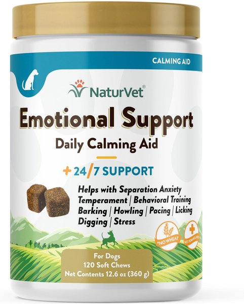 NaturVet Emotional Support Chicken Flavored Soft Chews Calming Supplement for Dogs, 120 count slide 1 of 6