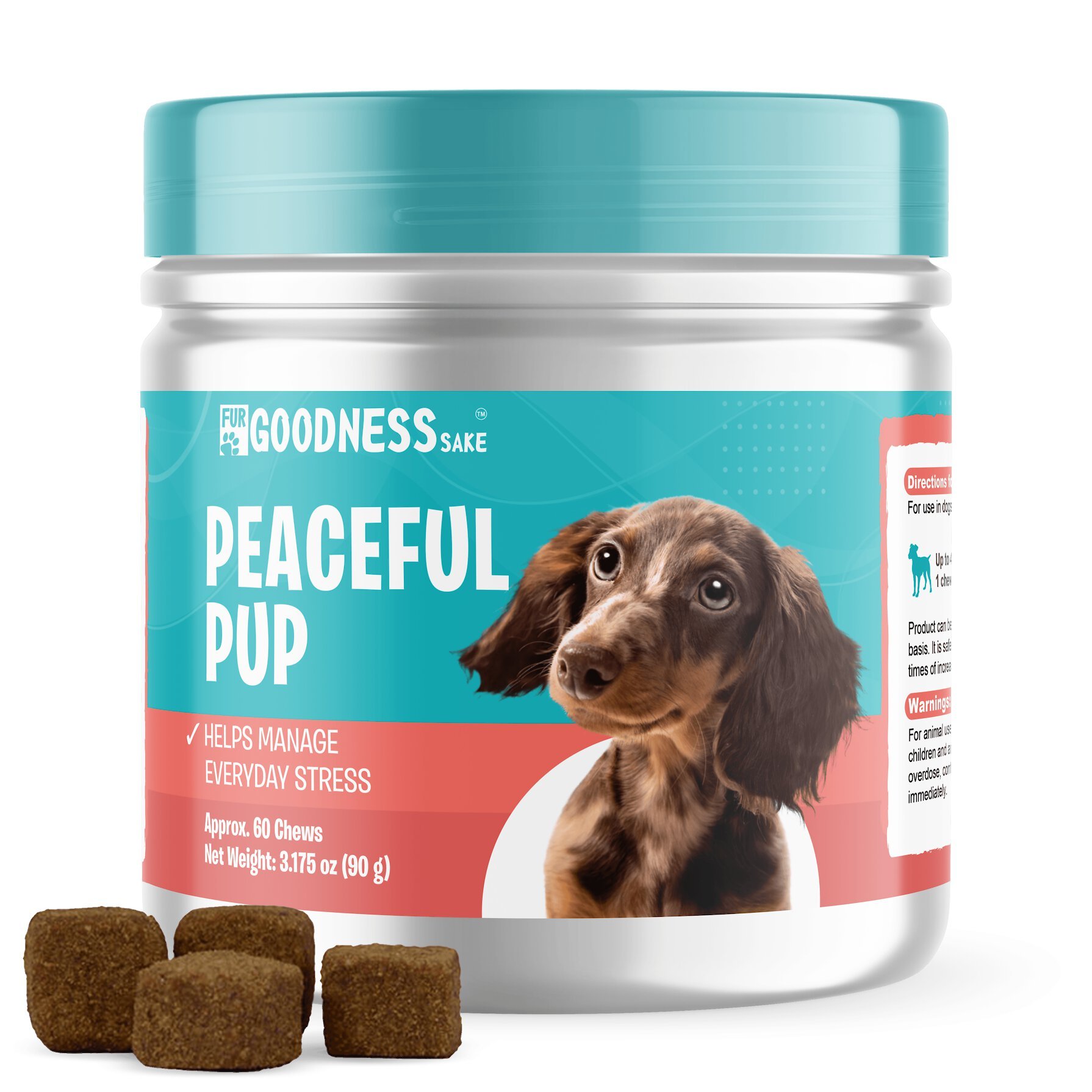 FUR GOODNESS SAKE Peaceful Pup Soft Chews Dog Supplement, 60 count ...