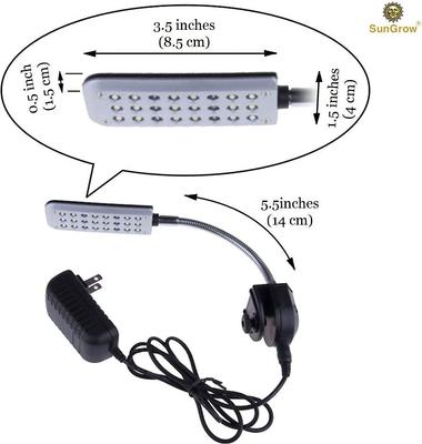 Show full view: SunGrow Small Rimless Aquarium Betta Fish Tank Clip On Light with Blue & White LED, Up to 10-gal slide 6 of 6