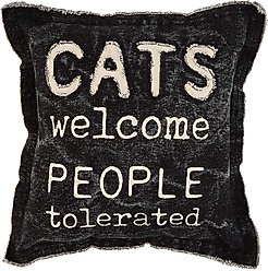 Mud Pie "Cats Welcome" Canvas Pillow