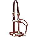 Weaver Leather Breakaway Original Adjustable Latigo Leather Chin & Throat Snap Horse Halter, Cinnamon, Average