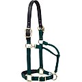 Weaver Leather Breakaway Original Adjustable Buffalo Leather Chin & Throat Snap Horse Halter, Hunter Green, Yearling