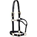 Weaver Leather Breakaway Original Adjustable Buffalo Leather Chin & Throat Snap Horse Halter, Black, Average
