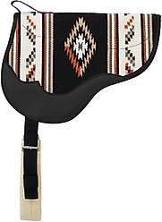 Weaver Leather Wool Blanket Top Bareback Horse Saddle Pad, Black/Tan