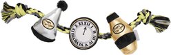 Frisco New Year's Eve Midnight Countdown Plush with Rope Squeaky Dog Toy 