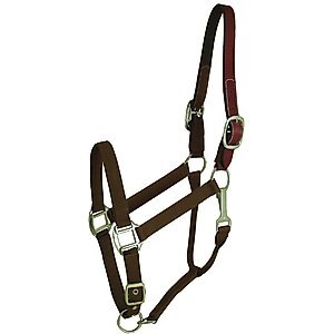 Gatsby Classic Nylon Breakaway Horse Halter & Snap, Brown, Oversize