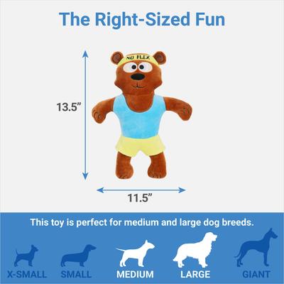 Show full view: Frisco Fitness Bear Reversible Plush Squeaky Dog Toy  slide 2 of 5