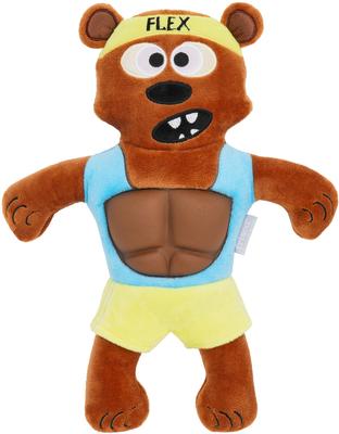 Show full view: Frisco Fitness Bear Reversible Plush Squeaky Dog Toy  slide 3 of 5