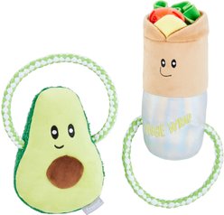 Frisco New Year, New Me Healthy Food Jump Ropers Plush With Rope Dog Toy