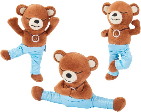 Frisco New Year, New Me Namaste Bear Plush Cat Toy With Catnip, 3 count slide 1 of 3