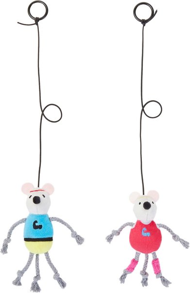 Frisco New Year, New Me Gym Bouncy Mice Plush Cat Toy With Catnip, 2 count slide 1 of 3